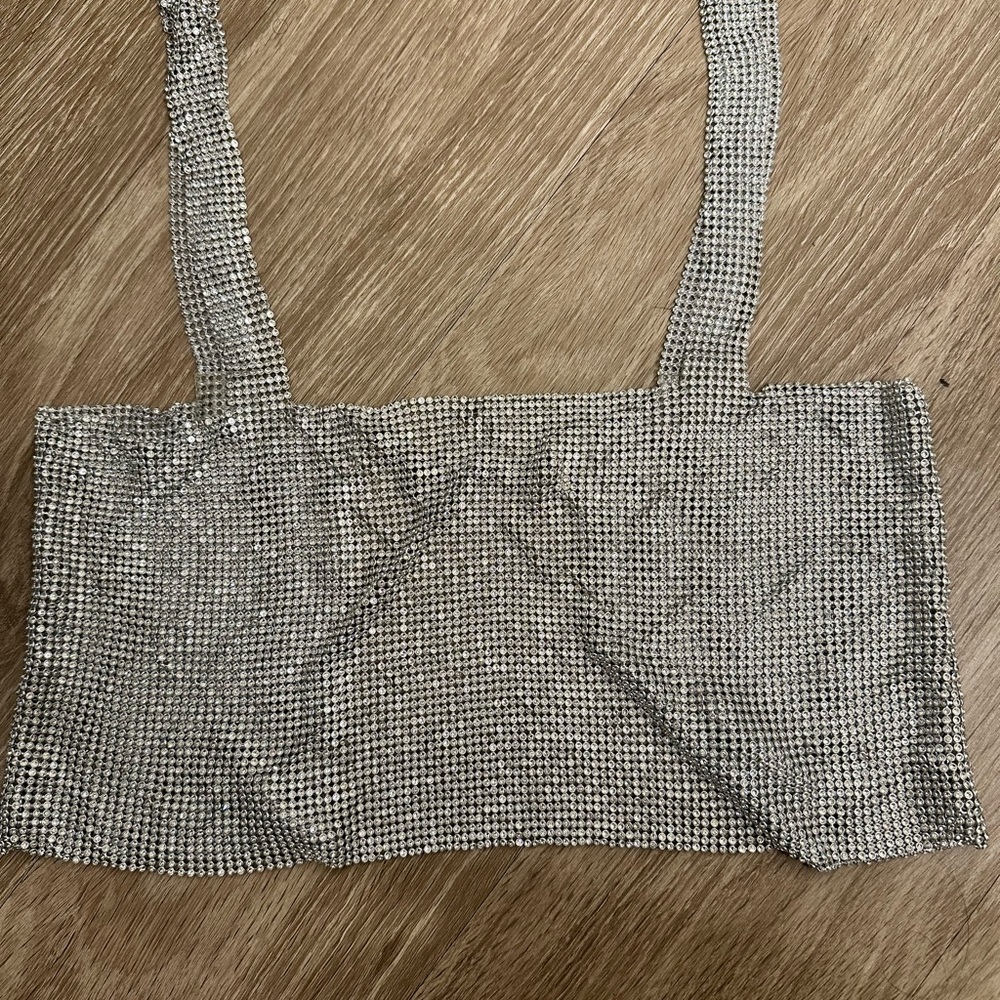 Zara Silver Crop Top
